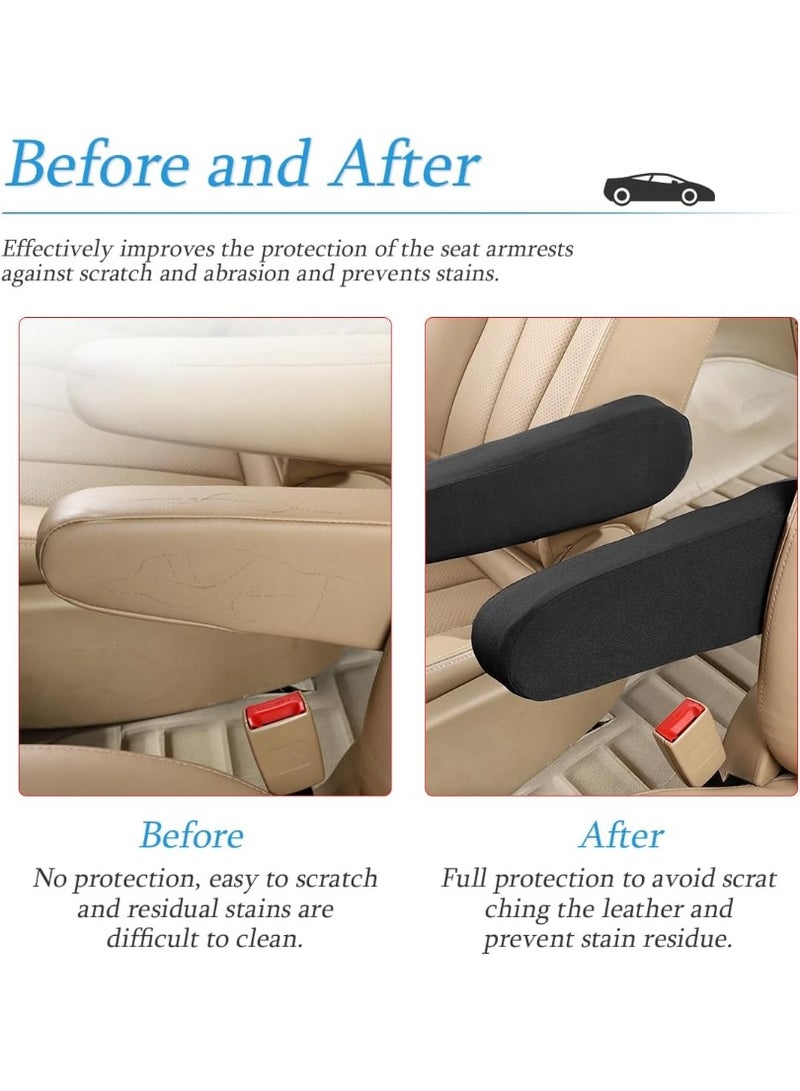 YelaJoy 4 Pcs Car Front Seat Armrest Covers, Cloth Fabric Armrest Protectors, Direct Replacement Center Console Lid Armrest Cover Skin, Universal Accessories for Car, SUV, Truck and Van - Image 3